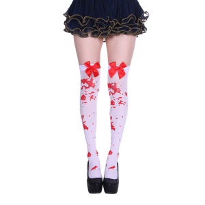 BAS BLANCS À NŒUDS ROUGES – HORROR KAWAII