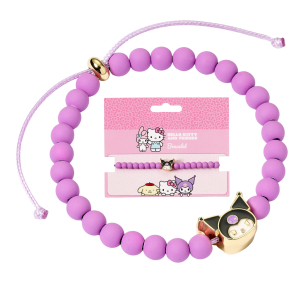BRACELET PERLES SANRIO - KUROMI (mauve)