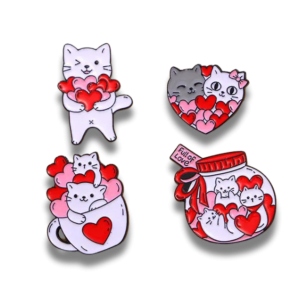PINS KAWAII – CHATS & CŒURS