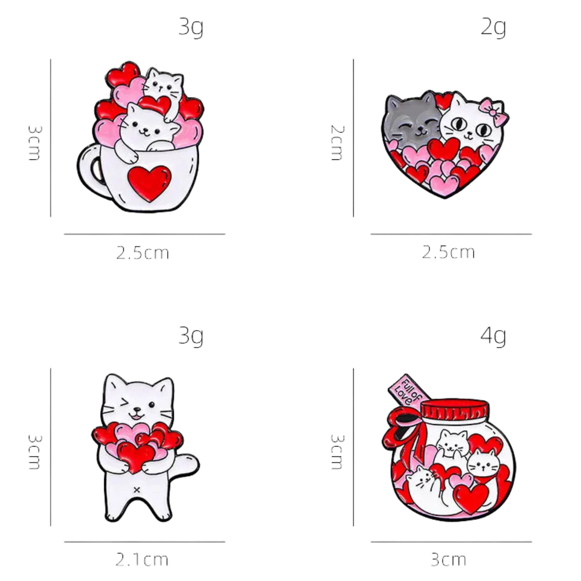 PINS KAWAII – CHATS & CŒURS – Image 2