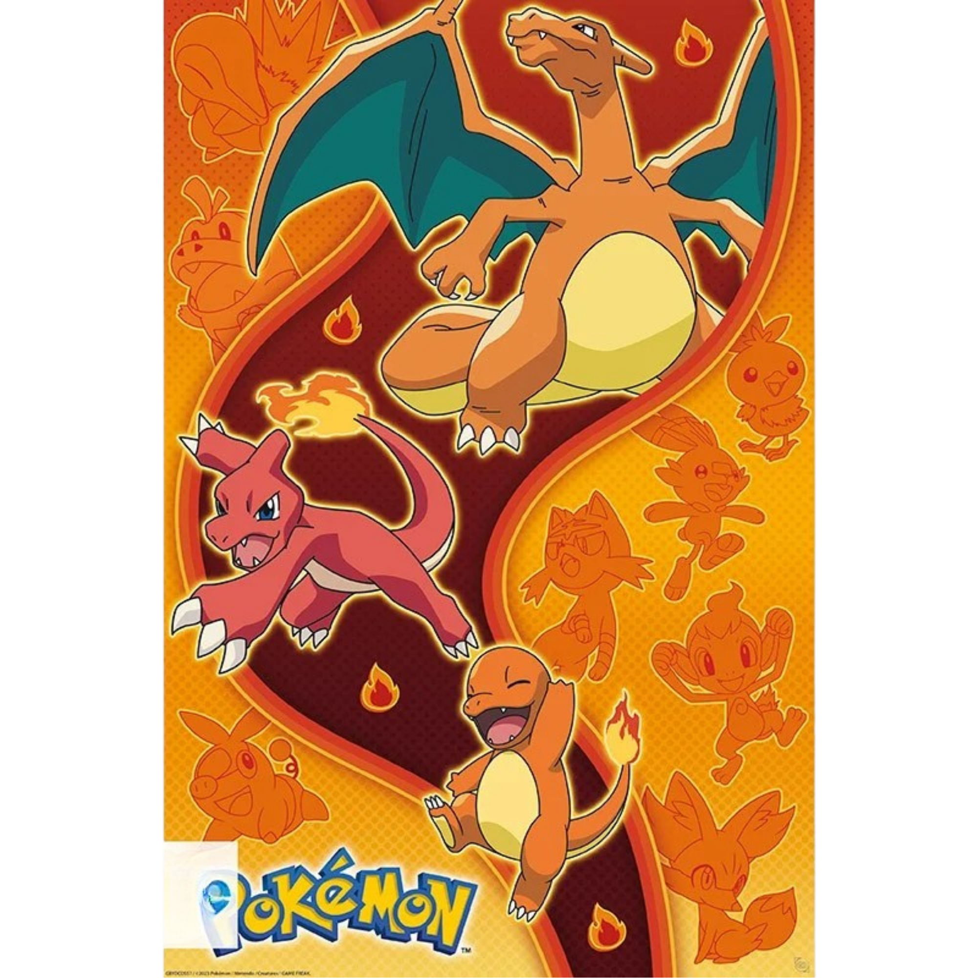 POSTER POKÉMON - TYPE FEU