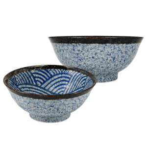 BOL À UDON JAPONAIS – MOTIF VAGUES SEIGAIHA BLEU – 900 ML